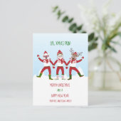 Weihnachten und Freunde mit klassischen Händen Postkarte (Stehend Vorderseite)