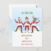 Weihnachten und Freunde mit klassischen Händen Postkarte (Vorne/Hinten)