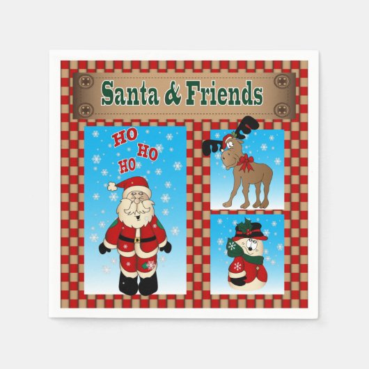 Weihnachten und Freunde Serviette (Vorderseite)