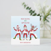 Weihnachten und Freunde Weihnachtskarte (Stehend Vorderseite)