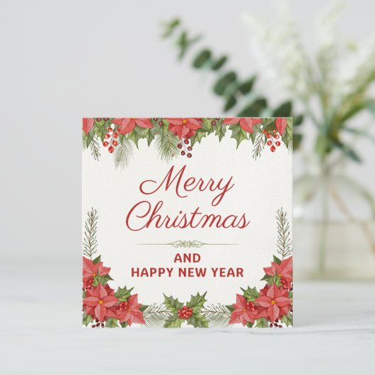 Weihnachten und Glück im neuen Jahr (Stehend Vorderseite)