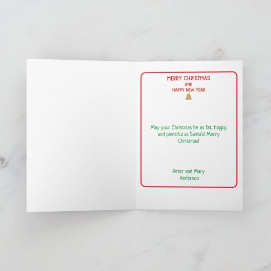 Weihnachten und Glück im neuen Jahr Weihnachten un Dankeskarte (Innenseite)