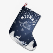 Weihnachten und Glück Neues Jahr!Monogrammm Großer Weihnachtsstrumpf (Vorderansicht (hängend))