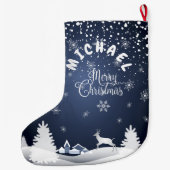 Weihnachten und Glück Neues Jahr!Monogrammm Großer Weihnachtsstrumpf (Rückseite)