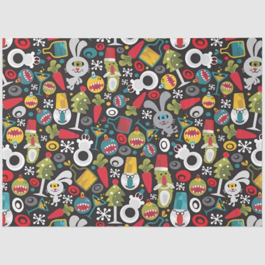 Weihnachten und glückliches Neues Jahr Seidenpapier (Vorderseite)