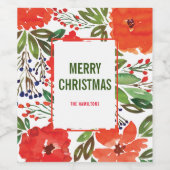 Weihnachten und Handgestrichen Weinetikett (Einzelnes Label)