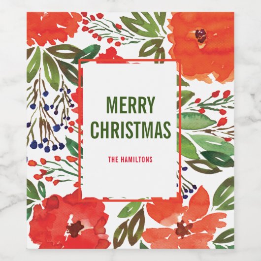 Weihnachten und Handgestrichen Weinetikett (Einzelnes Label)