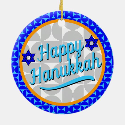 Weihnachten und Hanukka Keramik Ornament (Hinten)