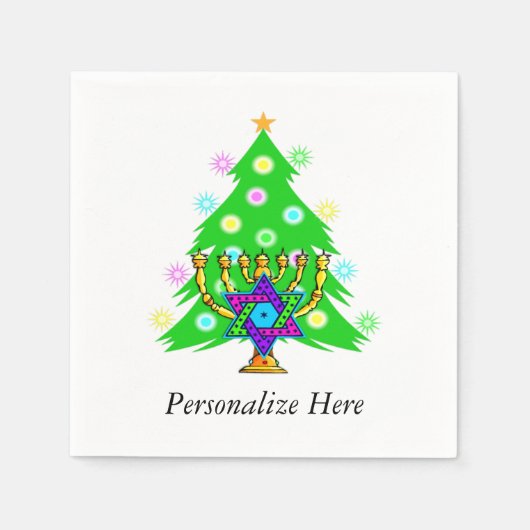 Weihnachten und Hanukka Serviette (Vorderseite)