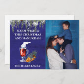 Weihnachten und Hanukkah Foto Template Wünsche (Vorne/Hinten)