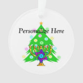 Weihnachten und Hanukkah-Interreligiös Ornament (Vorderseite)