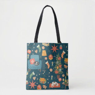 Weihnachten und Happy New Year nahtlos Muster. Swe Tasche