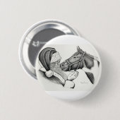 Weihnachten und Heiliges Pferd Button (Vorne & Hinten)