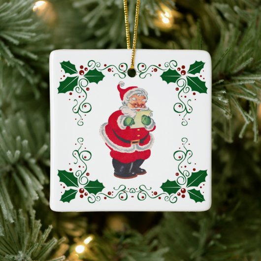 Weihnachten und Holly Weihnachten Keramikornament (Baum)