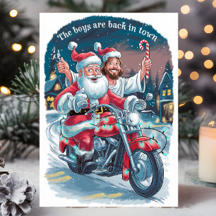 Weihnachten und Jesus auf dem Motorrad Weihnachten