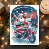 Weihnachten und Jesus auf dem Motorrad Weihnachten