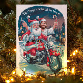 Weihnachten und Jesus auf dem Motorrad Weihnachten