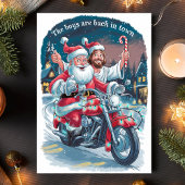 Weihnachten und Jesus auf dem Motorrad Weihnachten