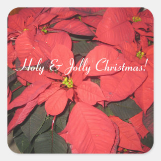 Weihnachten und Jolly, Poinsettia, Sticker