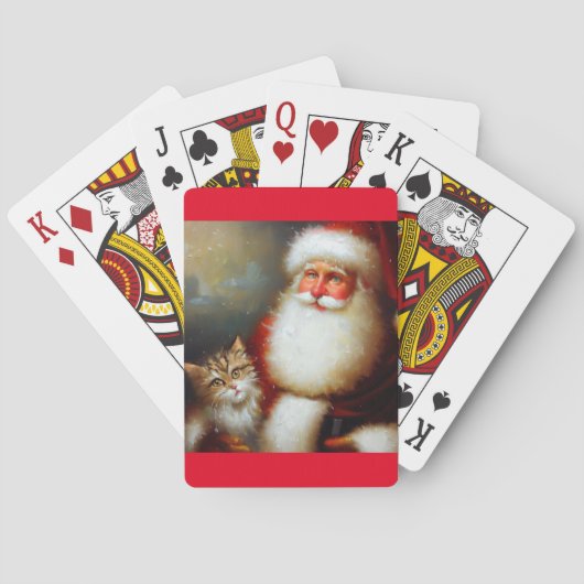 Weihnachten und Katze (2) Spielkarten (Rückseite)