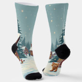 Weihnachten und Katzen Socken (Gewinkelt)