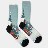 Weihnachten und Katzen Socken (Rechts)