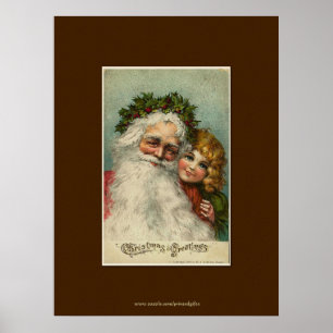 Weihnachten und Kind Vintage Kunst Poster