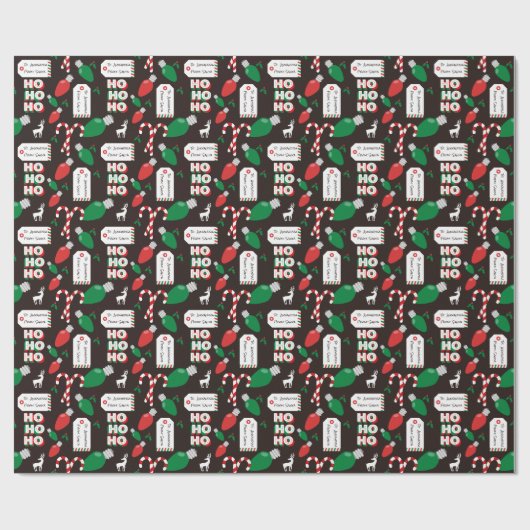 Weihnachten und Lichter Geschenkpapier (Flach)