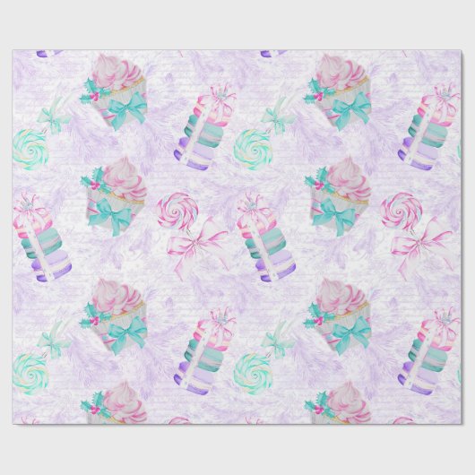 Weihnachten und Makaronen Geschenkpapier (Flach)