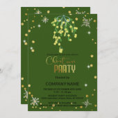 Weihnachten und Mistletogrün, Schneeflockendiamant Einladung (Vorne/Hinten)