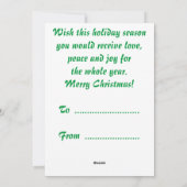 Weihnachten und neue Jahreskarte (Rückseite)