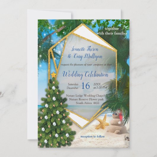 Weihnachten und Neues Jahr 2024 Einladung (Vorderseite)