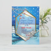 Weihnachten und Neues Jahr 2024 Einladung (Stehend Vorderseite)