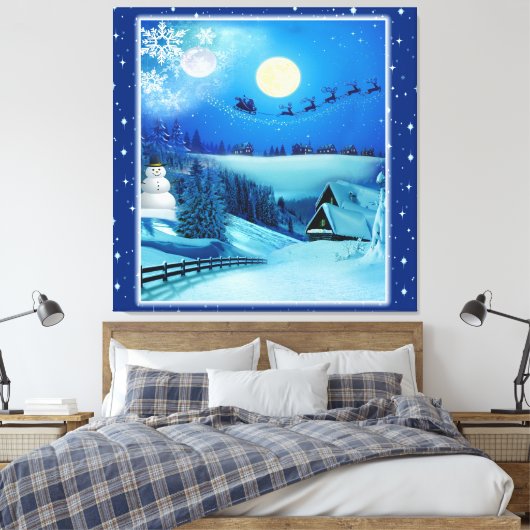 Weihnachten und Neues Jahr 2024 Leinwanddruck (Insitu (Schlafzimmer))