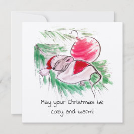 Weihnachten und Neues Jahr schlafend kleine Maus