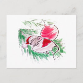 Weihnachten und Neues Jahr schlafend kleine Maus Postkarte