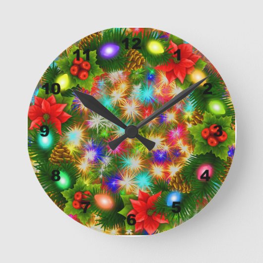 Weihnachten und Neujahr - Acrylmauer Runde Wanduhr (Vorderseite)