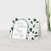 Weihnachten und Neujahr Kalligrafie Grüne Bäume (Vorderseite)