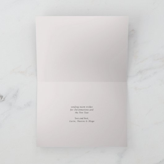 Weihnachten und Neujahr Kalligrafie Wintergrün (Innenseite)