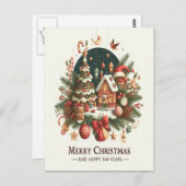 Weihnachten und Neujahr. Postkarte (Vorne/Hinten)
