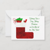 Weihnachten und Neujahr Strumpf 3 Note Card Mitteilungskarte (Rückseite)