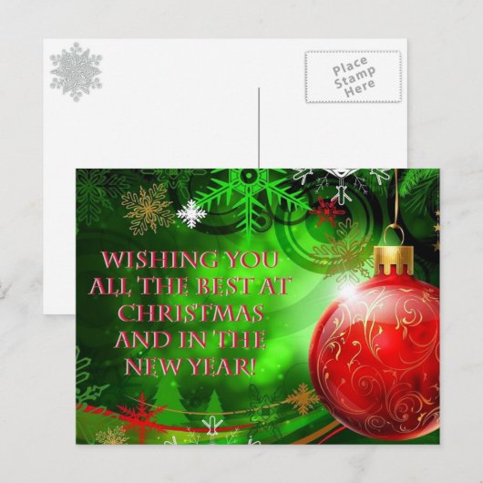 Weihnachten und Neujahrswünsche (Vorne/Hinten)