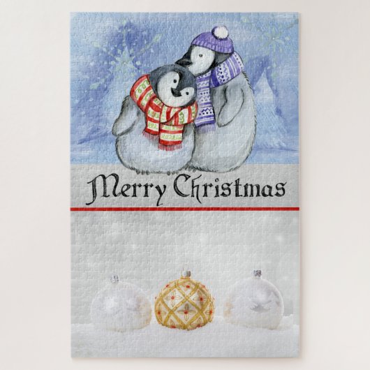 Weihnachten und Pinguine Puzzle (Vertikal)