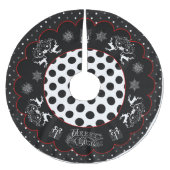 Weihnachten und Polka Dots Tree Rock Polyester Weihnachtsbaumdecke (Vorderseite)