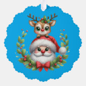 Weihnachten und Reindeer Ornament Karte (Rückseite)