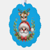 Weihnachten und Reindeer Ornament Karte (Links)