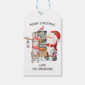 Weihnachten und Reindeer Personalisiert Geschenkanhänger (Vorderseite)