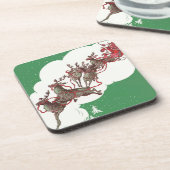 Weihnachten und Rentier am Heiligen Abend Getränkeuntersetzer (Linke Seite)