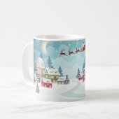 Weihnachten und Rentier auf Weihnachten Hintergrun Kaffeetasse (Vorderseite Links)