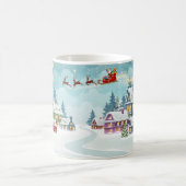 Weihnachten und Rentier auf Weihnachten Hintergrun Kaffeetasse (Mittel)